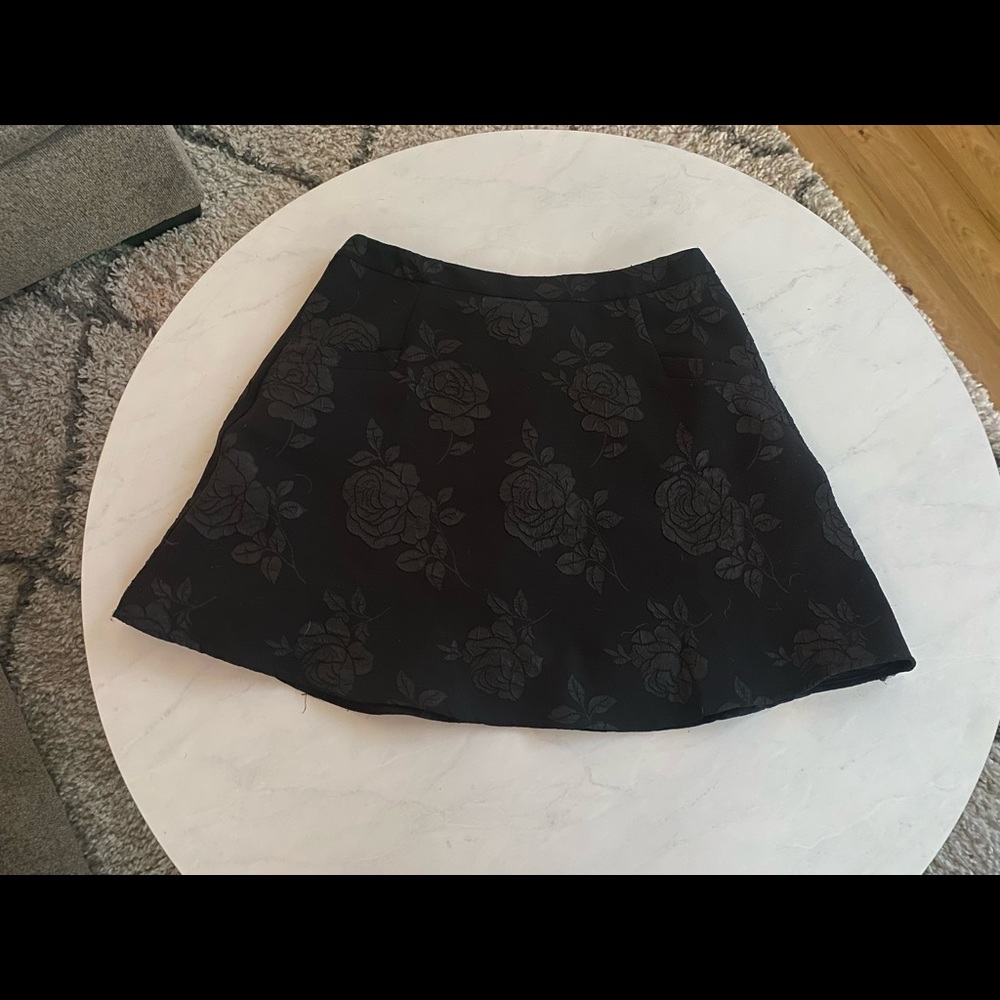 Black Floral Pocket Skirt